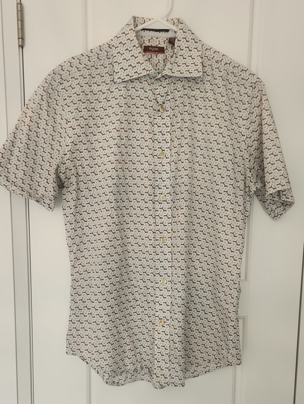 Short-Sleeve Printed Button-Down Shirt